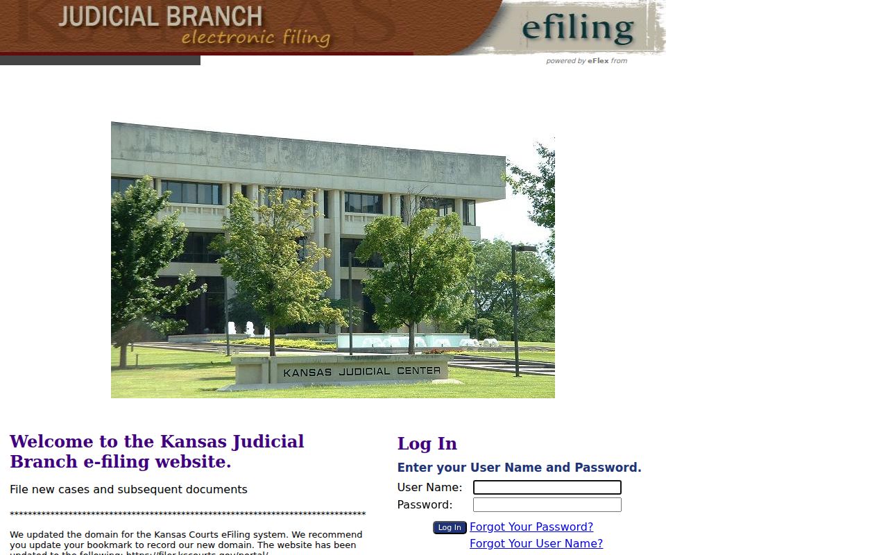 Sheridan County docket search comparison with Kansas eFiling login