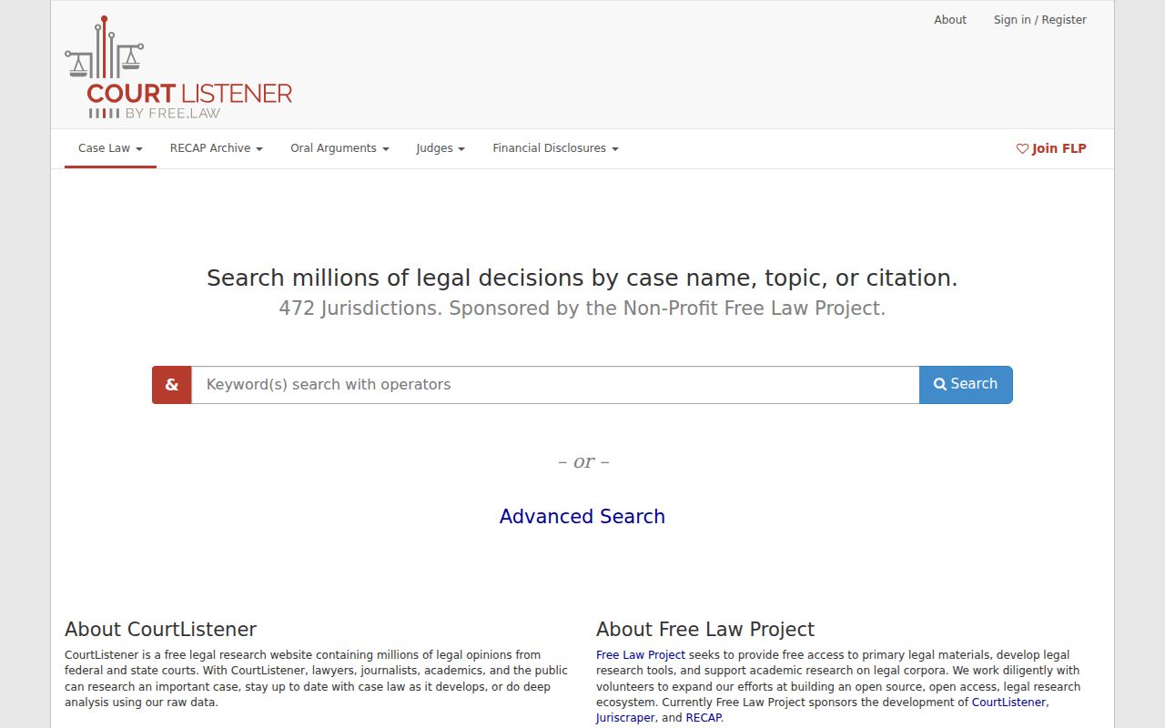 CourtListener RECAP source for some federal records outside Sheridan County court records