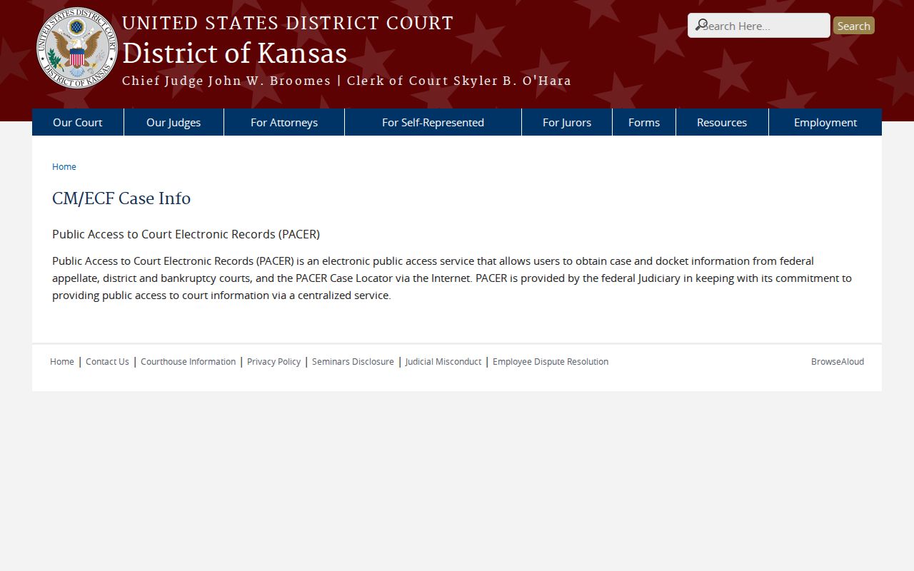 Sheridan County Hoxie court records with PACER and CM ECF distinction